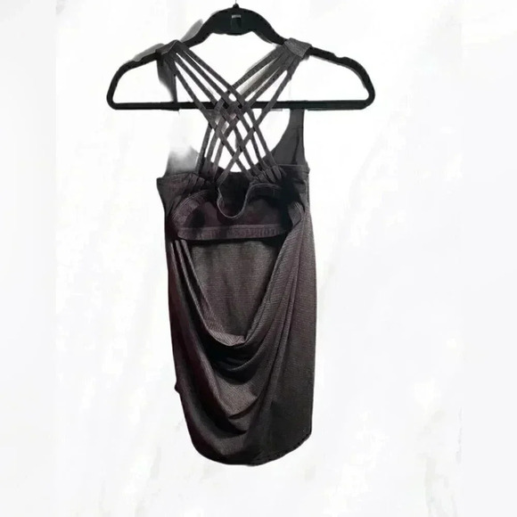 Lululemon "Slay The Studio" 2-In-1  heathered grey charcoal yoga casual Tank 6 - Picture 3 of 5